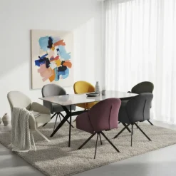 Polsterstuhl POLLY Microfaser Webstoff Wildberry