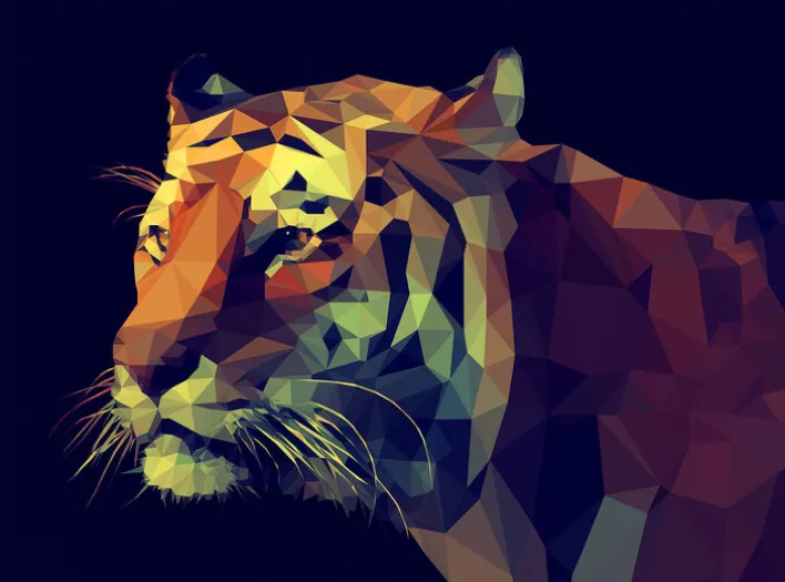 PRO ART Canvas-Art Bild COLOURFUL TIGER 90 x 120 cm mehrfarbig