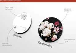 PRO ART Glas-Art Bild BAROQUE FLOWERS V Ø 20 cm mehrfarbig