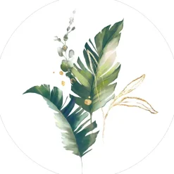 PRO ART Glas-Art Bild WATERCOLOUR PALM LEAVES I Ø 20 cm mehrfarbig