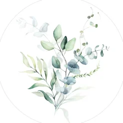 PRO ART Glas-Art Bild WATERCOLOURED LEAVES I Ø 20 cm mehrfarbig