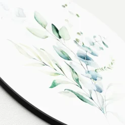 PRO ART Glas-Art Bild WATERCOLOURED LEAVES I Ø 20 cm mehrfarbig