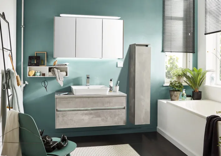 puris Waschplatz UNIQUE 102 cm Polarweiß/ Betonoptik