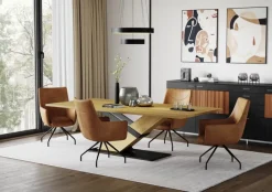 PURO Armlehnstuhl LEON 1 Missouri Leder cognacfarbig/schwarz