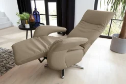 PURO Fernsehsessel CERGY XL-V3 Motor /Lederbezug steingrau