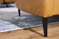 PURO Ledersofa 3-Sitzer STRASSBURG II Cloudy kurkuma