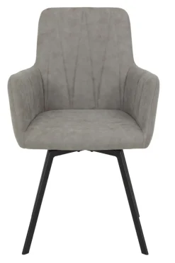 Quartier Armlehnstuhl LAURI 2er Set 57 x 60 x 89 cm Grau/Schwarz