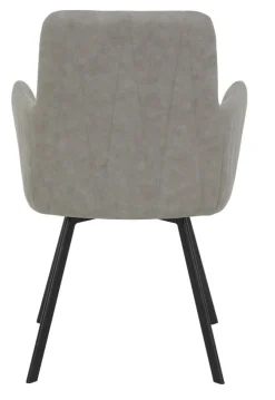 Quartier Armlehnstuhl LAURI 2er Set 57 x 60 x 89 cm Grau/Schwarz