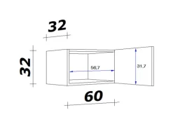 QUARTIER Hängeschrank MEGGIE 60 x 32 x 32 cm weiß