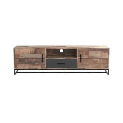 Quartier Lowboard JOHNSON Akazie/Eisen 175 x 40 x 50 cm Braun/Schwarz