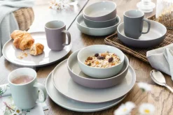 Ritzenhoff & Breker Dessertteller JASPER 6er Set taupebraun/ weiß