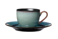 Ritzenhoff & Breker Espresso-Untertasse BALI 6er Set Steinzeug blau