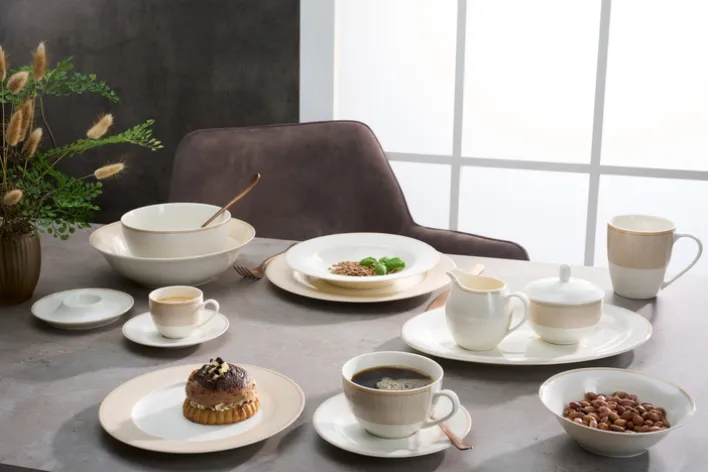 Ritzenhoff & Breker Kaffee-Untertasse GEO Porzellan beige