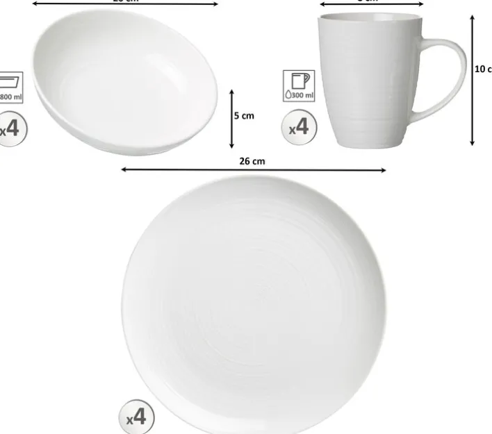 Ritzenhoff & Breker Kombiservice SUOMI 12-teilig cremeweiß