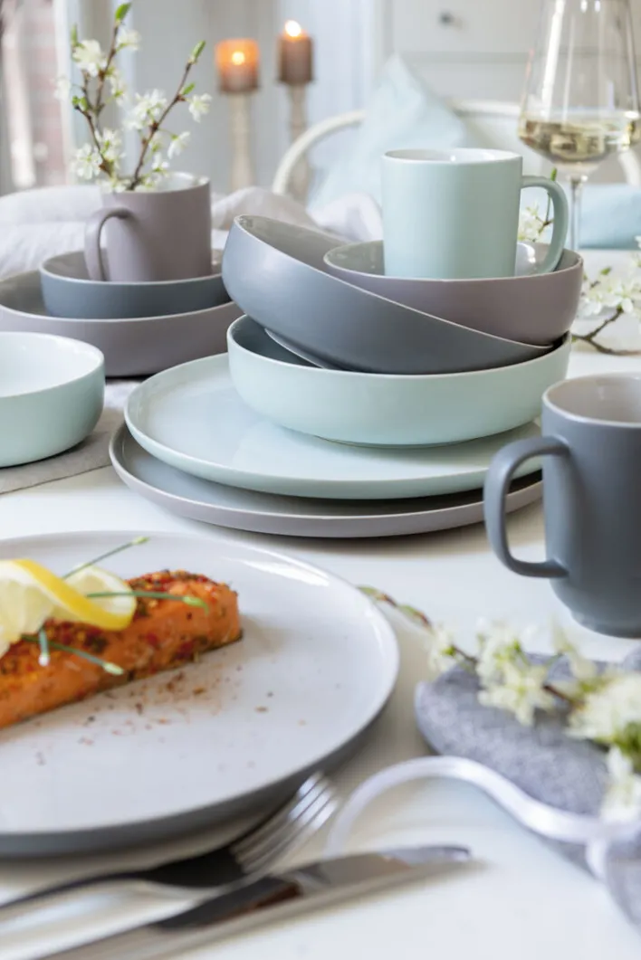 Ritzenhoff & Breker Pastaschale JASPER 4er Set grau/ weiß