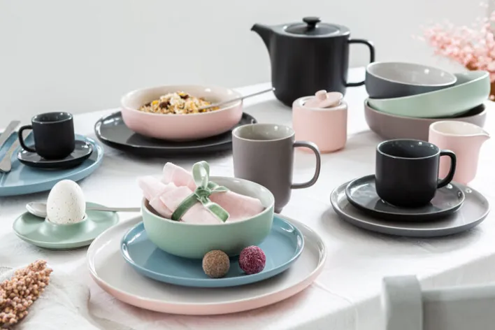 Ritzenhoff & Breker Pastaschale JASPER 4er Set grau/ weiß