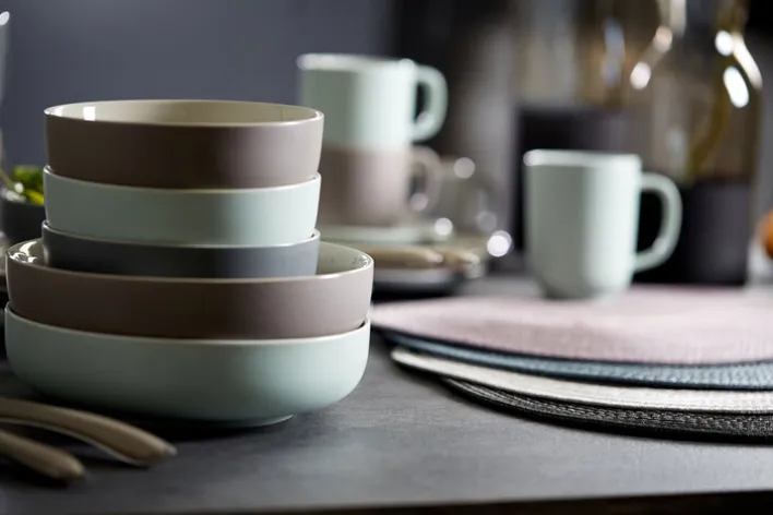 Ritzenhoff & Breker Pastaschale JASPER 4er Set grau/ weiß