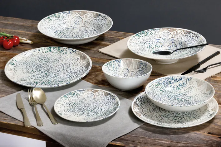 Ritzenhoff & Breker Pastateller LUIGI 29 cm beige/blau