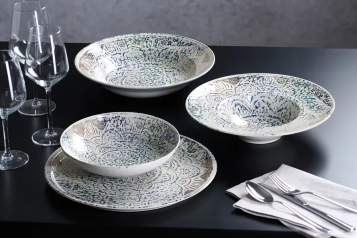 Ritzenhoff & Breker Suppenteller LUIGI 21 cm blau/beige