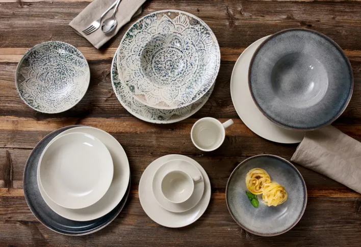 Ritzenhoff & Breker Suppenteller LUIGI 21 cm blau/beige