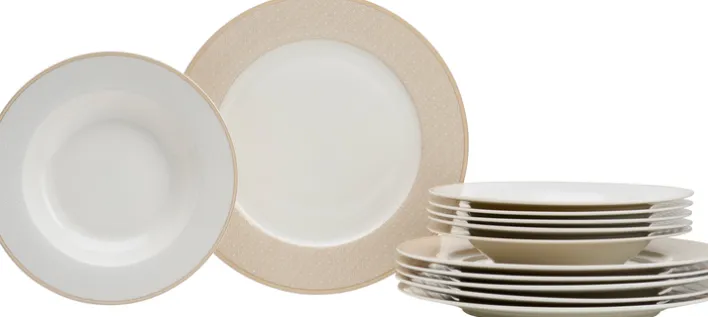 Ritzenhoff & Breker Tafelservice GEO 12-teilig Porzellan beige