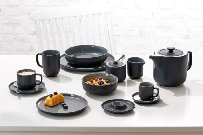 Ritzenhoff & Breker Teller flach JASPER 4er Set schwarz