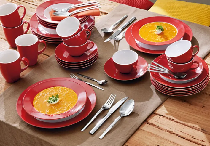 Ritzenhoff & Breker Teller flach DOPPIO 6er Set rot