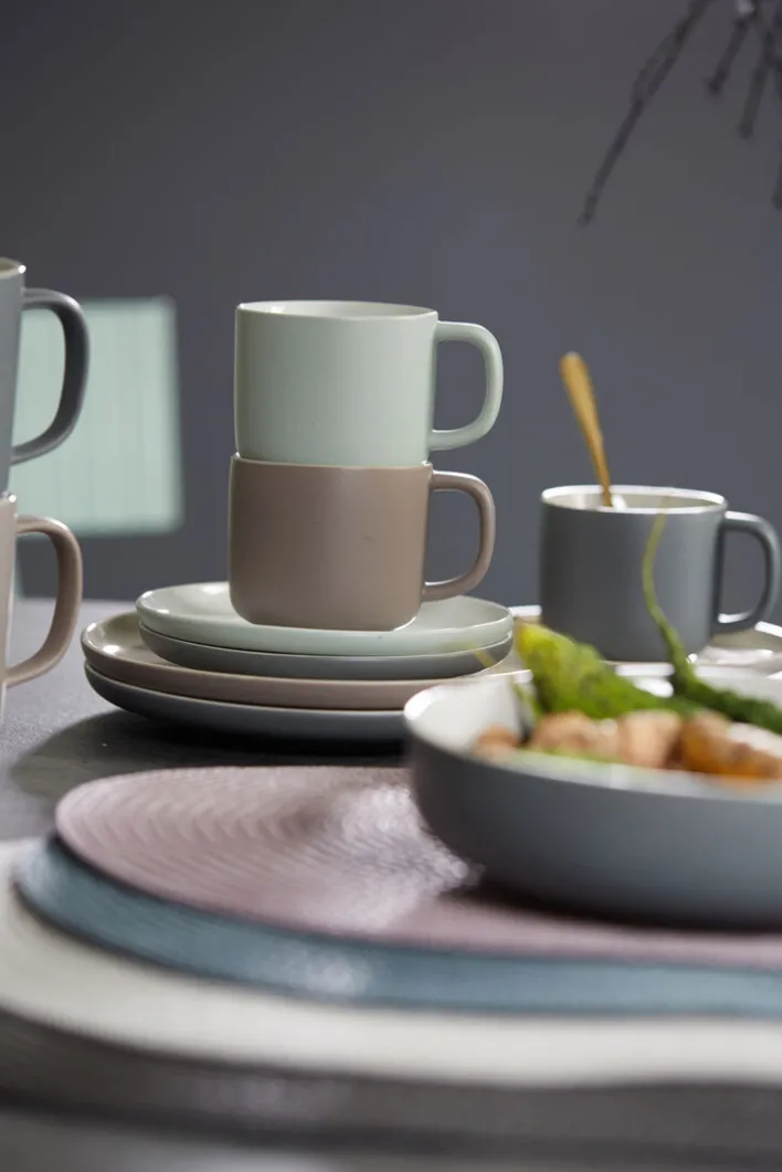 Ritzenhoff & Breker Untertasse JASPER 6er Set 11 cm taupebraun/ weiß