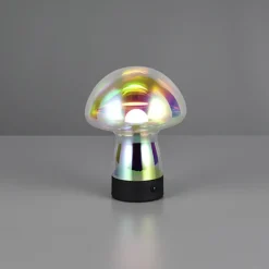 RL Akku LED Tischlampe DOOLEY 18 cm klar irisierend