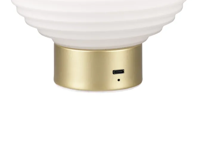 RL Akku LED Tischlampe EARL messingfarbig /weiß