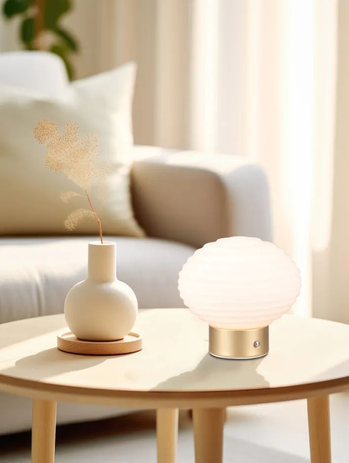 RL Akku LED Tischlampe EARL messingfarbig /weiß