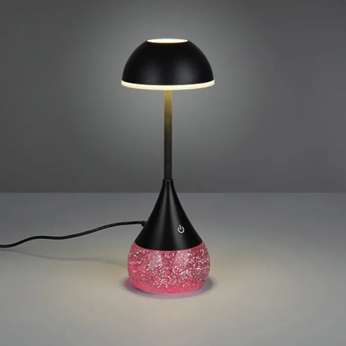 RL Akku LED Tischleuchte TEMBO, Kunststoff, Höhe 28,3 cm Schwarz