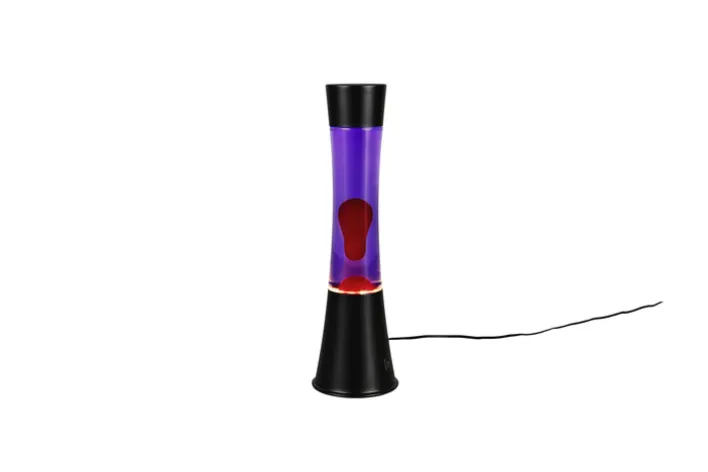 RL Lavalampe ETNA, Metall/Glas/Wachs, Höhe 39 cm, LED 21 W, 3.000 K, 260 lm, Schutzklasse 2, IP20, Schwarz/Rot/Lila