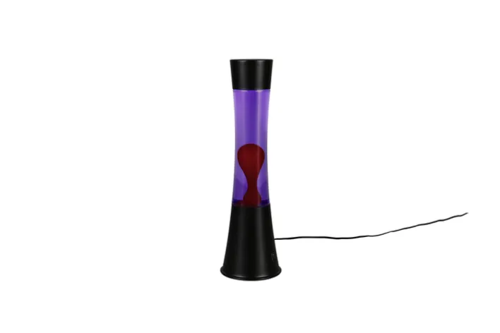RL Lavalampe ETNA, Metall/Glas/Wachs, Höhe 39 cm, LED 21 W, 3.000 K, 260 lm, Schutzklasse 2, IP20, Schwarz/Rot/Lila