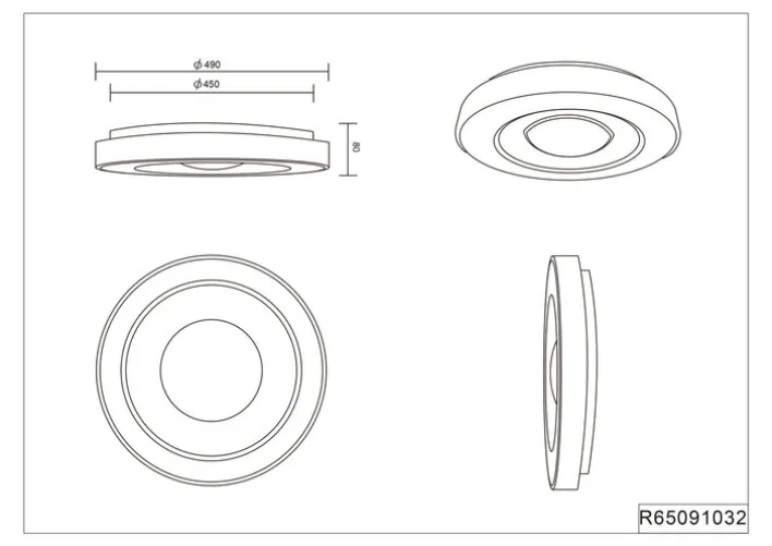 RL LED Deckenlampe ARCO 49 cm schwarz