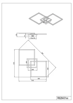 RL LED Deckenlampe ARRIBO schwarz
