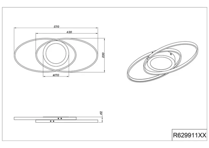 RL LED Deckenlampe GALAXY titanfarbig