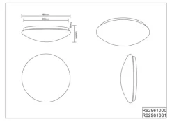RL LED Deckenlampe LUKIDA mit Fernbedienung 38 cm Kunststoff weiß