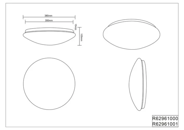 RL LED Deckenlampe LUKIDA mit Fernbedienung 38 cm Kunststoff weiß