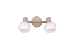 RL LED Deckenlampe mit 2 Spots BOBA, Metall/Glas, 25 x 18,5 x 10 cm Beige/Weiß