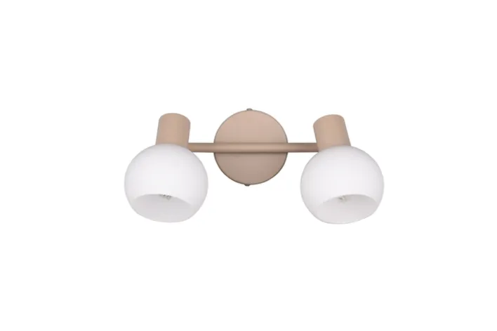 RL LED Deckenlampe mit 2 Spots BOBA, Metall/Glas, 25 x 18,5 x 10 cm Beige/Weiß