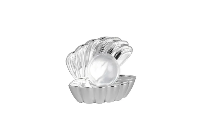 RL LED Dekoleuchte SHELLY, Kunststoff, 17,5 x 14,5 x 12,5 cm Chromfarbig