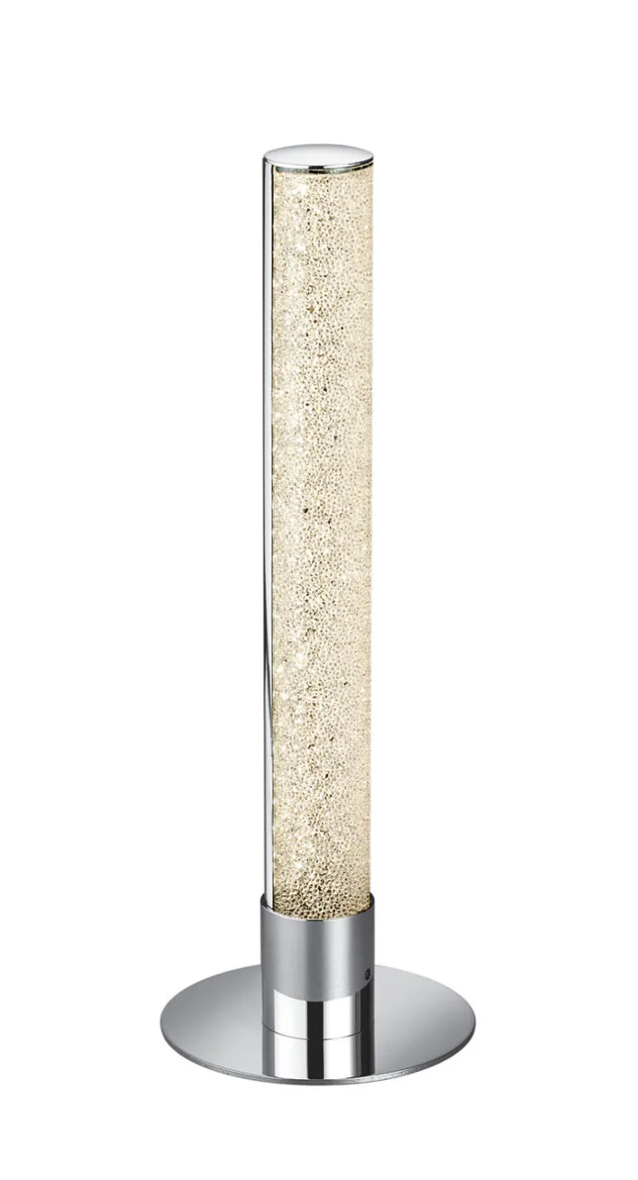 RL LED Tischlampe LEIA mit Fernbedienung 40 cm Metall/Acryl chromfarbig/transparent