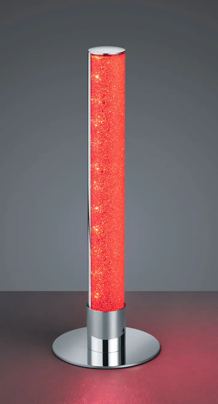 RL LED Tischlampe LEIA mit Fernbedienung 40 cm Metall/Acryl chromfarbig/transparent