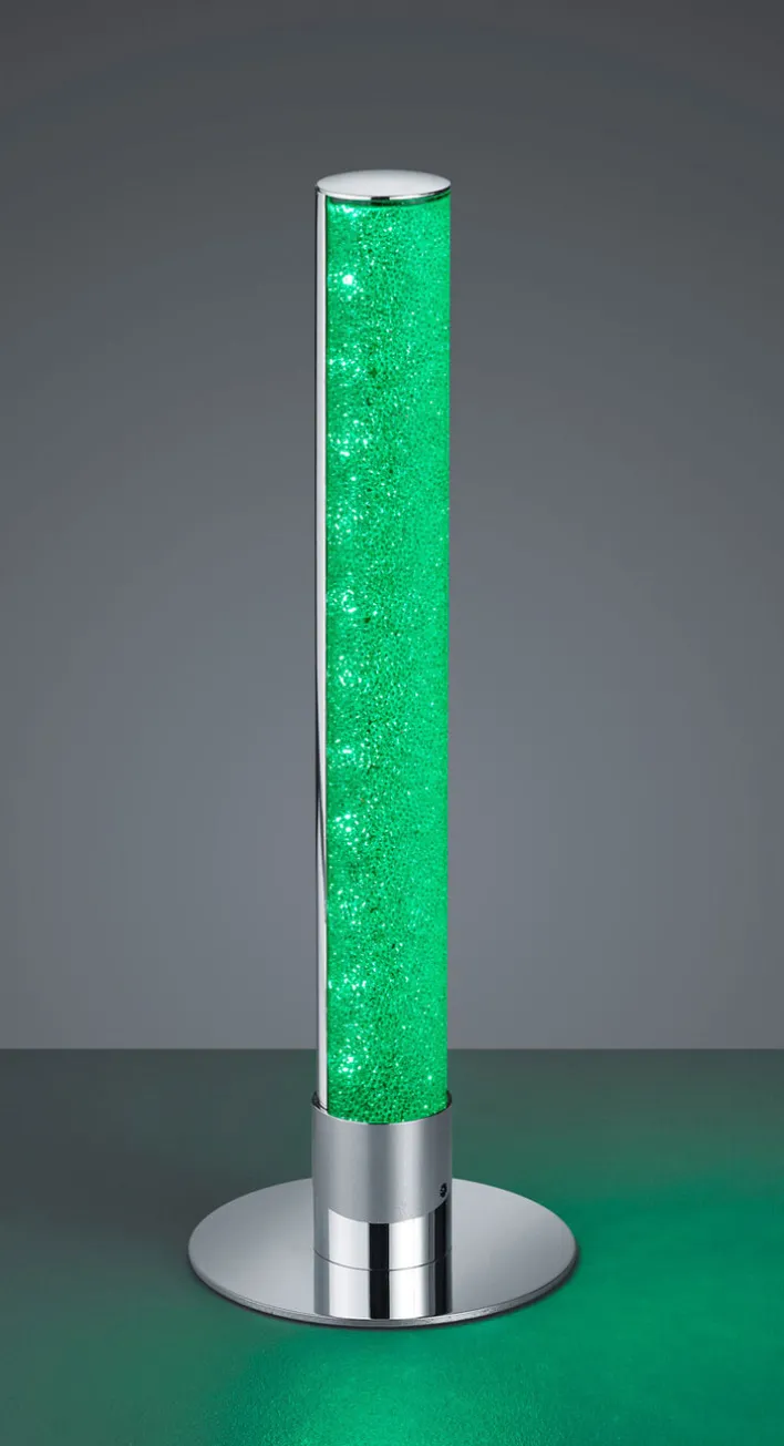 RL LED Tischlampe LEIA mit Fernbedienung 40 cm Metall/Acryl chromfarbig/transparent