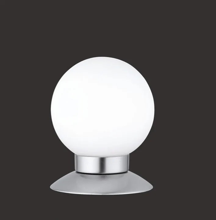 RL LED Tischlampe PRINCESS 10 cm silberfarbig mit Glas weiß