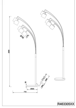 RL Retrofit Bogenleuchte TOMMY 5-flg