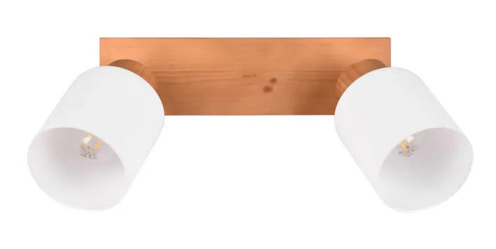 RL Retrofit Deckenlampe mit 2 Spots ASSAM Holz naturfarbig