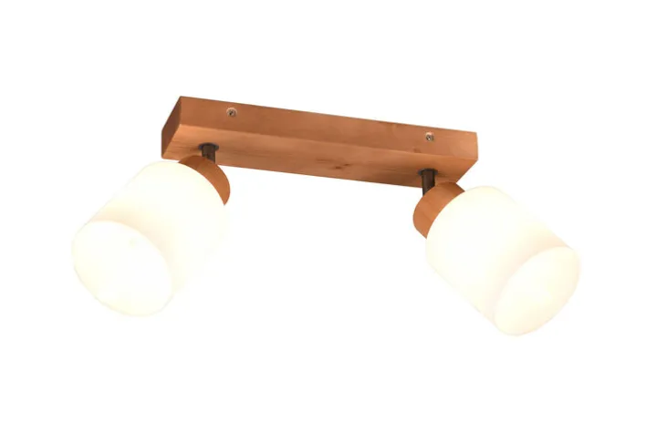 RL Retrofit Deckenlampe mit 2 Spots ASSAM Holz naturfarbig