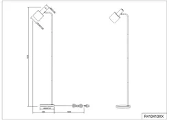 RL Retrofit Stehlampe ADAM schwarz /messingfarbig